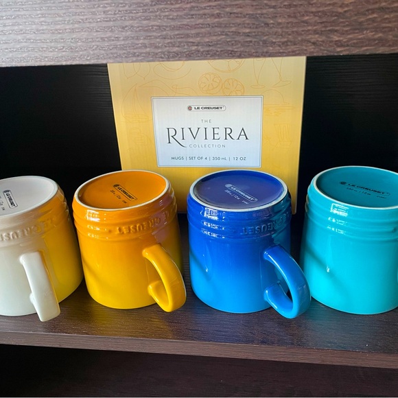 New Le Creuset Riviera Mugs (4) set, beautiful assorted colors! 12 oz each - Picture 2 of 5